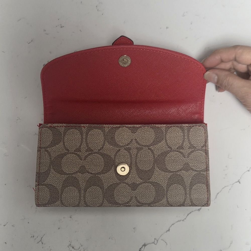 Red & Brown Monogram Wallet - Picture 5 of 9